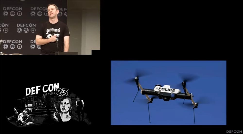 Конференция DEFCON 23. «Как я сбивал назойливый дрон соседского ребёнка». Майкл Робинсон - 6 Конференция DEFCON 23. «Как я сбивал назойливый дрон соседского ребёнка». Майкл Робинсон - 6