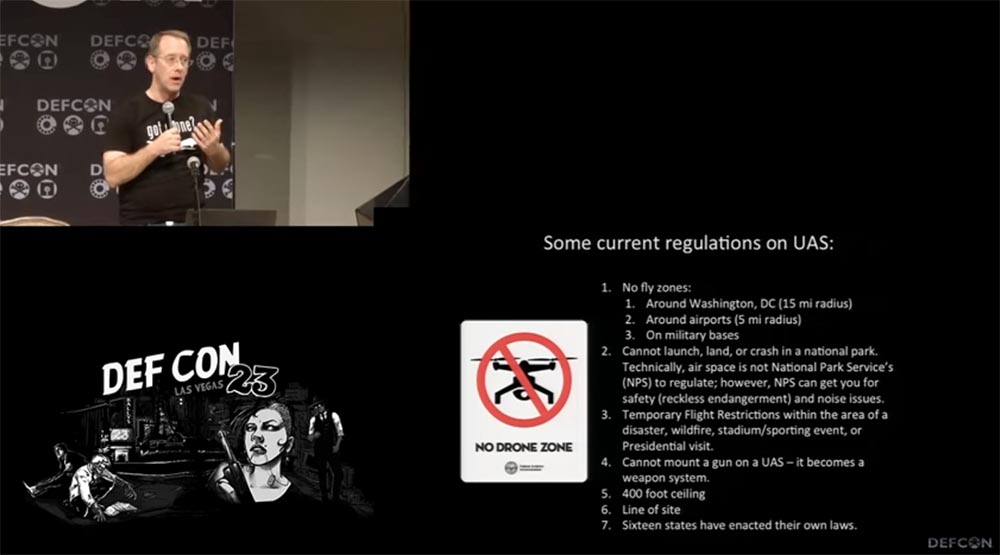Конференция DEFCON 23. «Как я сбивал назойливый дрон соседского ребёнка». Майкл Робинсон - 7 Конференция DEFCON 23. «Как я сбивал назойливый дрон соседского ребёнка». Майкл Робинсон - 7