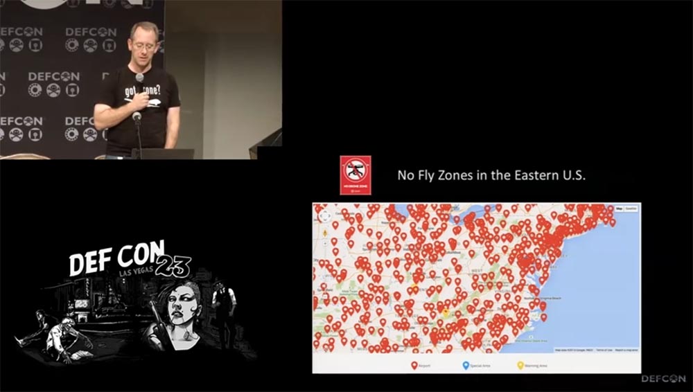 Конференция DEFCON 23. «Как я сбивал назойливый дрон соседского ребёнка». Майкл Робинсон - 8 Конференция DEFCON 23. «Как я сбивал назойливый дрон соседского ребёнка». Майкл Робинсон - 8