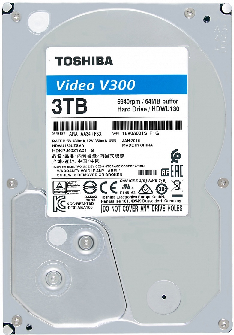 Представлены жесткие диски Toshiba V300 и S300