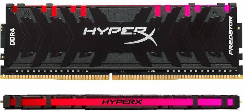 Начались поставки модулей памяти HyperX Predator DDR4 RGB с синхронизацией подсветки по инфракрасному каналу