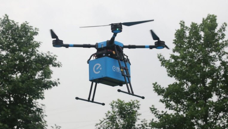 В Китае открыли сервис доставки еды при помощи дронов