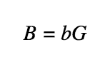 Формула: Наследование публичного ключа. B=bG