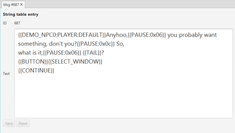 Message 687 in the string table editor