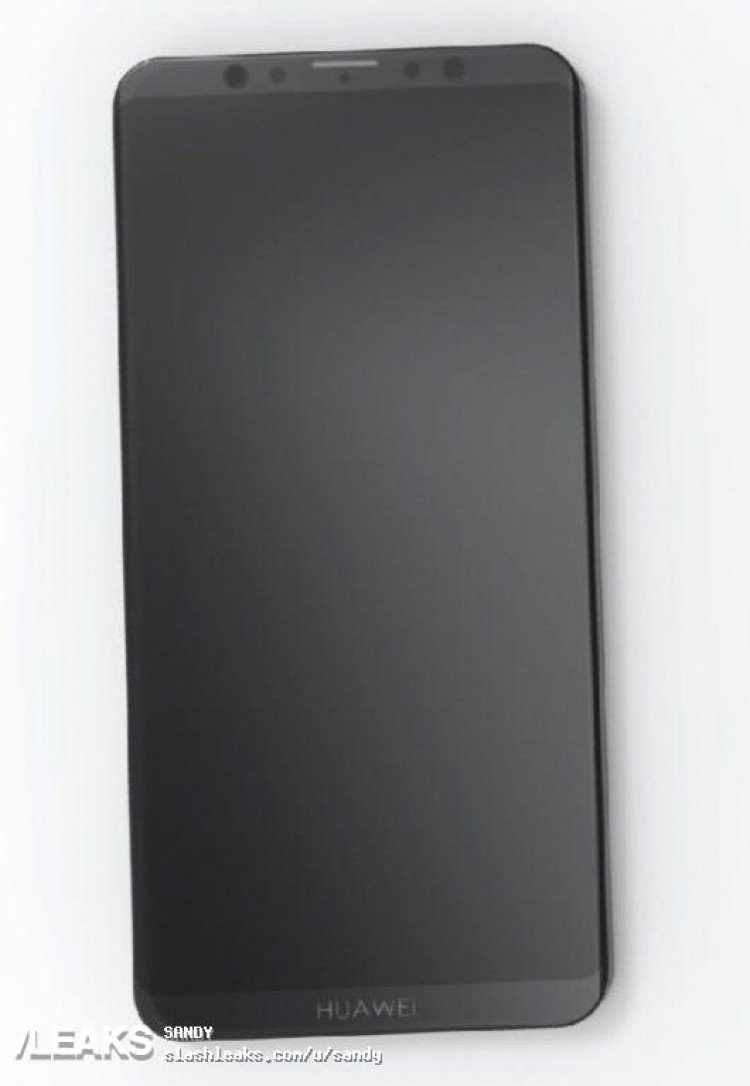 Фотография смартфона Huawei Mate 20 указывает на отсутствие выреза вверху экрана и наличие сдвоенной фронтальной камеры.