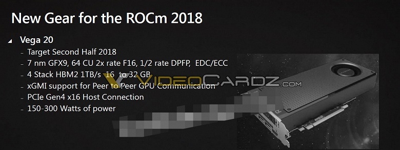 GPU AMD Vega 20 будет поддерживать PCIe Gen 4.0