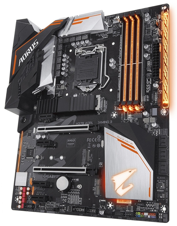 Gigabyte выпустила яркую плату H370 Aorus Gaming 3