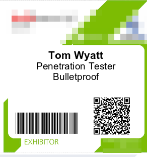 Toms exhibitor badge