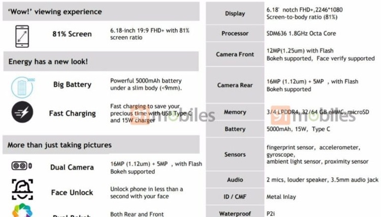 Характеристики и изображения Moto P30 Note попали в Сеть до анонса