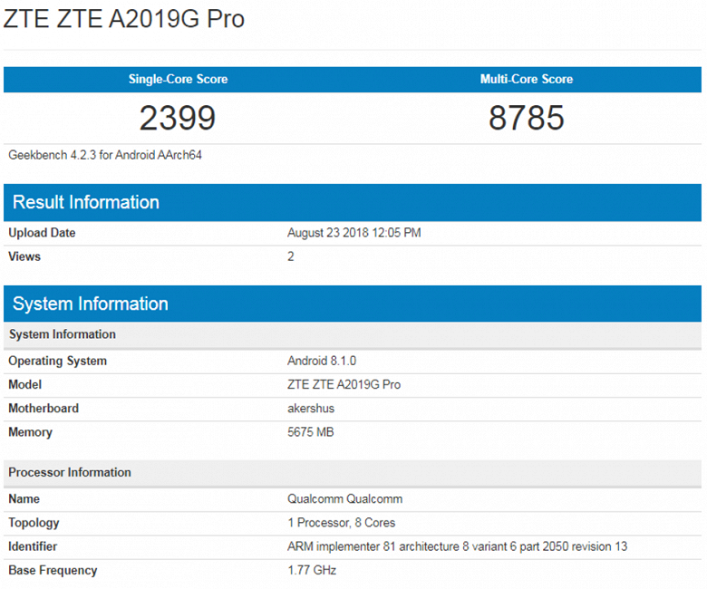 Смартфон ZTE Axon 9 Pro показал впечатляющие результаты в бенчмарке - 2