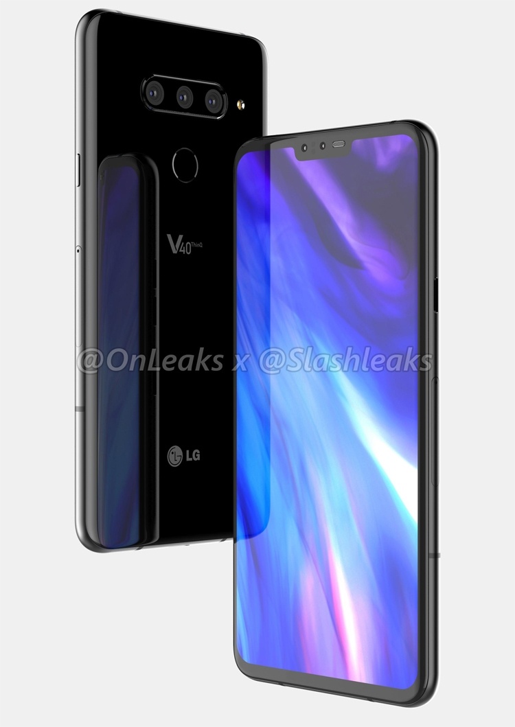 Смартфон LG V40 ThinQ позирует на изображениях