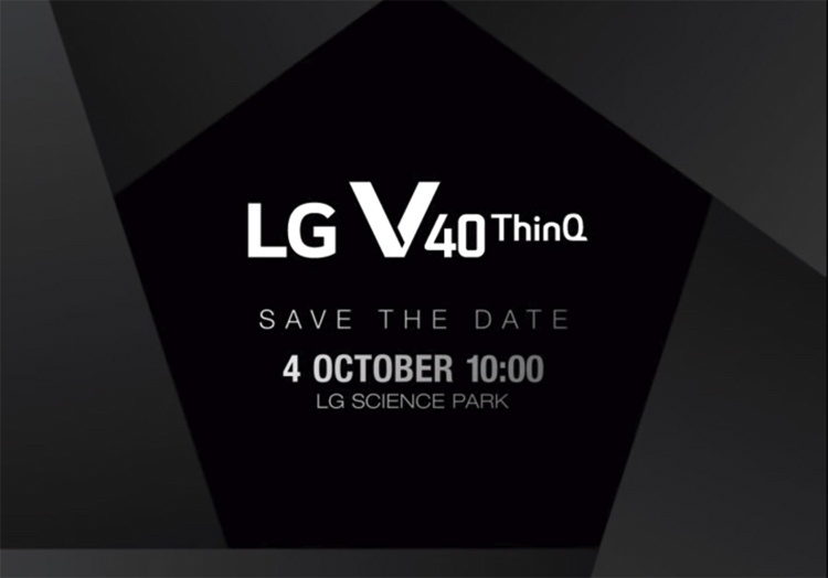 Смартфон LG V40 ThinQ с пятью камерами дебютирует 4 октября
