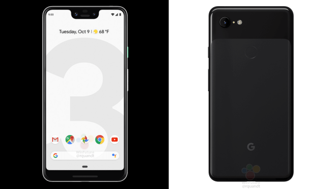 Google Pixel 3 и Pixel 3 XL показали на новых рендерах