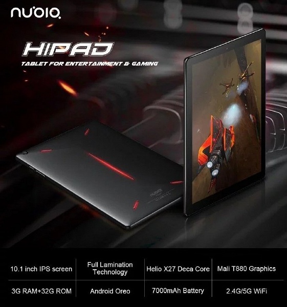 Nubia Hipad — грядущий геймерский планшет, основанный на... старой 10-ядерной платформе MediaTek