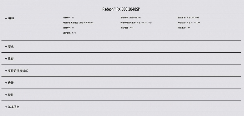 В Китае представлена видеокарта AMD Radeon RX580 2048SP