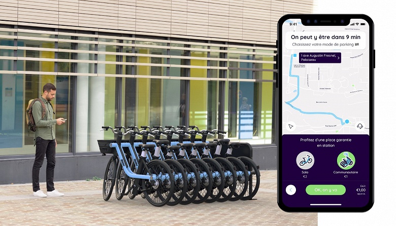 Сервис по совместному использованию велосипедов Zoov хвастает очень компактными парковочными станциями