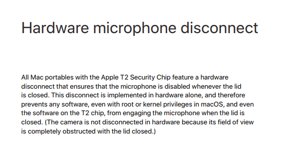 Новый чип Apple T2 затрудняет прослушку через встроенный микрофон ноутбука - 2