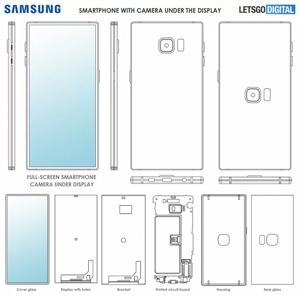 Новый флагман Samsung Galaxy: голографический дисплей, фронтальная камера в центре экрана и разъем 3,5 мм