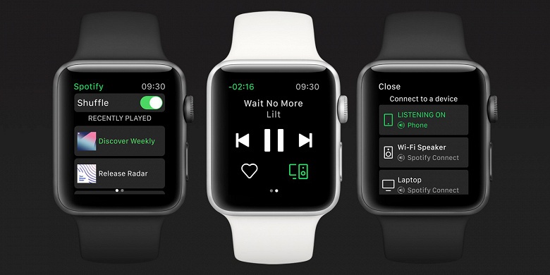 Вышло приложение Spotify для Apple Watch