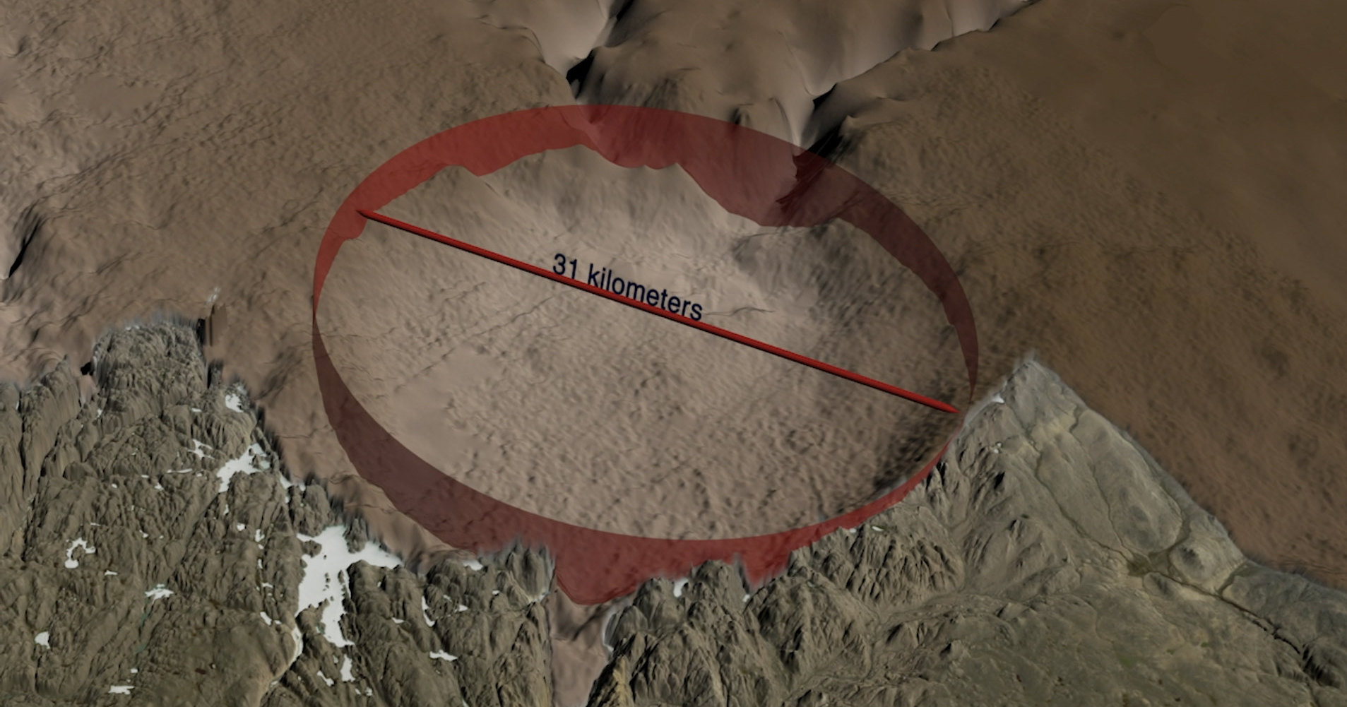 В Гренландии обнаружен крупный метеоритный кратер