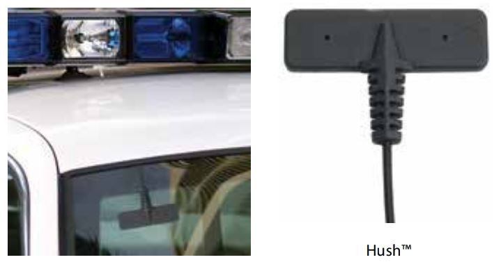 Малозаметную антенну PCTEL Hush можно с равным успехом закрепить на автомобильном стекле, распределительном щитке или на жилете полицейского