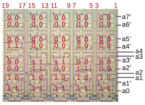 Два бита на транзистор: ПЗУ высокой плотности в микросхеме с плавающей запятой Intel 8087 - 7