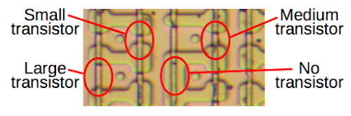 Два бита на транзистор: ПЗУ высокой плотности в микросхеме с плавающей запятой Intel 8087 - 9