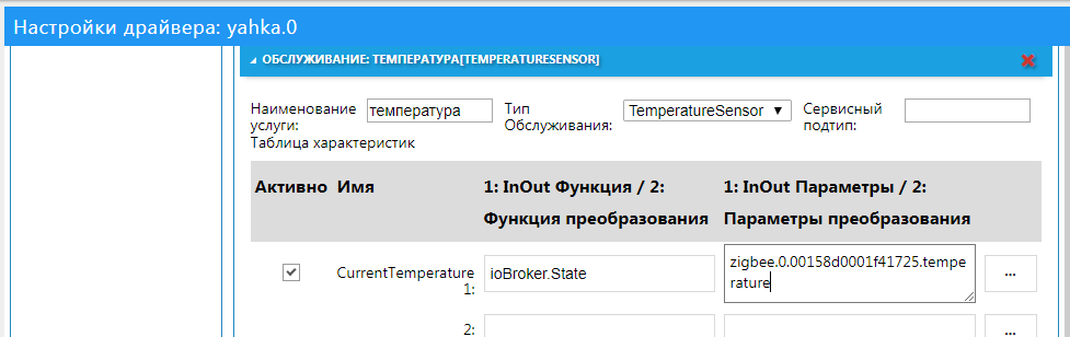 Сервис TemperatureSensor