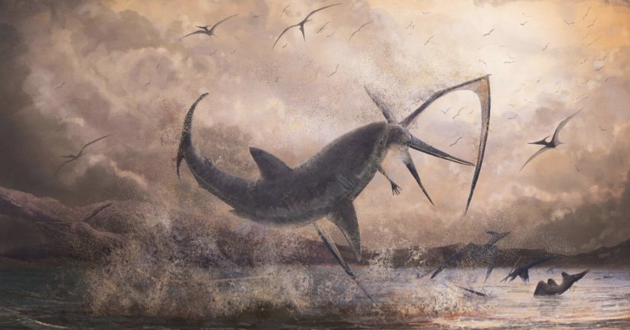 Застрявший в скелете птерозавра акулий зуб рассказал о древней схватке