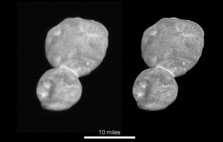 Гигантский космический снеговик. NASA опубликовало достаточно качественные снимки двойного астероида Ultima Thule