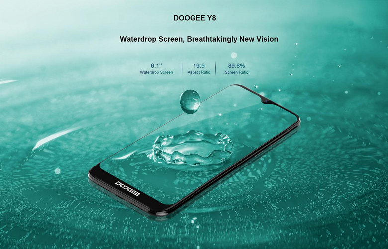 Doogee Y8 получил экран с каплевидным вырезом и Android 9.0 Pie при цене $70 