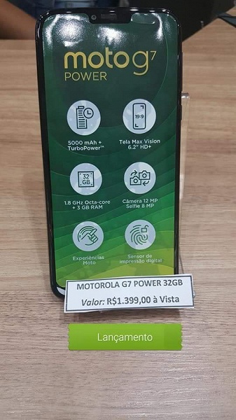 Опубликованы живые фото и характеристики смартфона Moto G7 Power