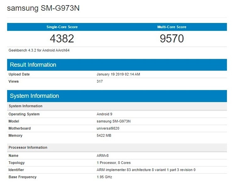 Samsung Galaxy S10 на базе Exynos 9820 не догнал iPhone XS по производительности