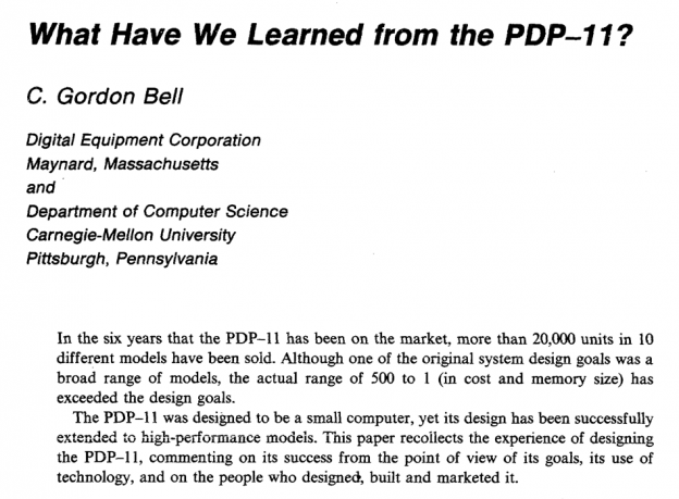 Чему нас научила PDP-11? - 1