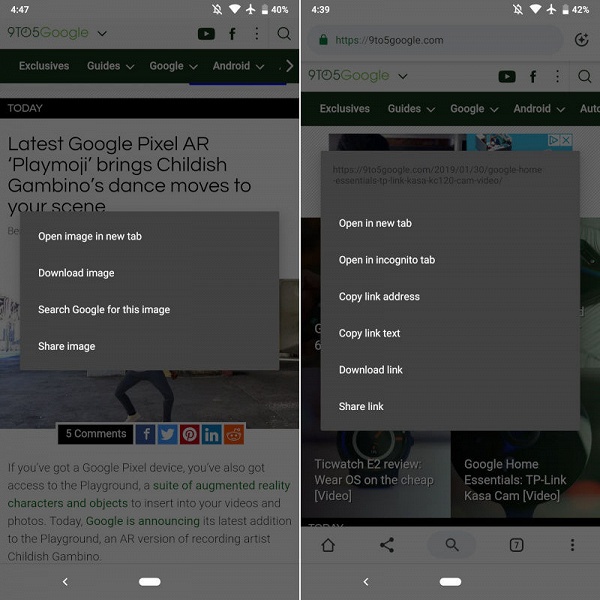 Google экспериментирует с тёмной темой в Chrome на смартфонах