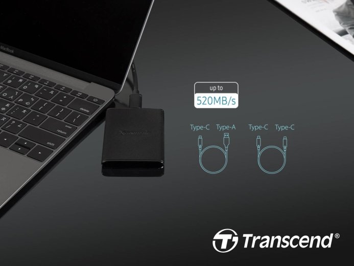 Скорость передачи данных портативного SSD Transcend ESD230C достигает 520 МБ/с