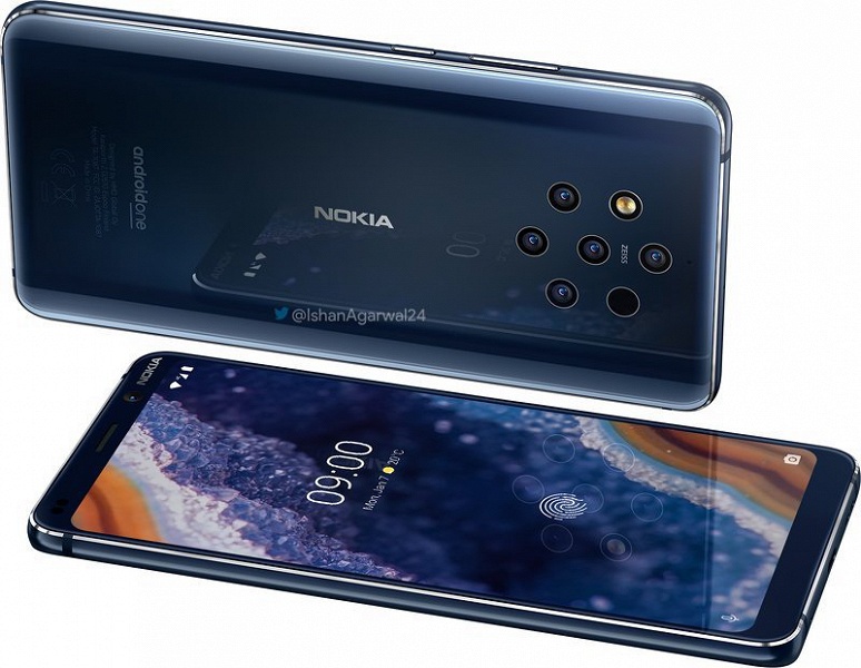 Опубликованы официальные рендеры «пентакамерного» смартфона Nokia 9 PureView в высоком разрешении