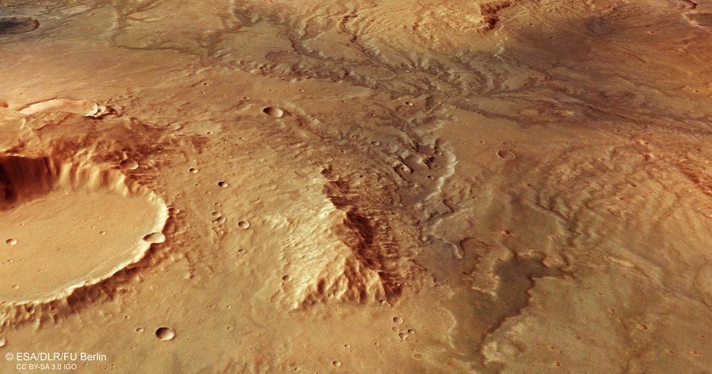 Следы от древних рек на Марсе: новые спутниковые снимки