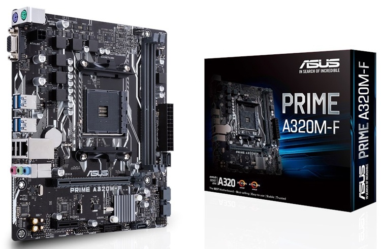 Плата ASUS Prime A320M-F позволяет создать компактный ПК на процессоре AMD