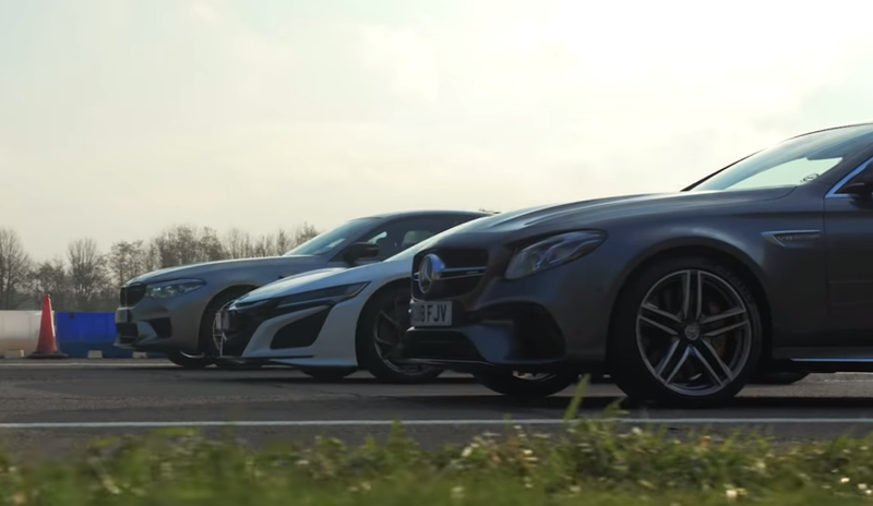 Honda NSX против BMW M5 Competition и Mercedes-AMG E 63 S: дрэг-гонка