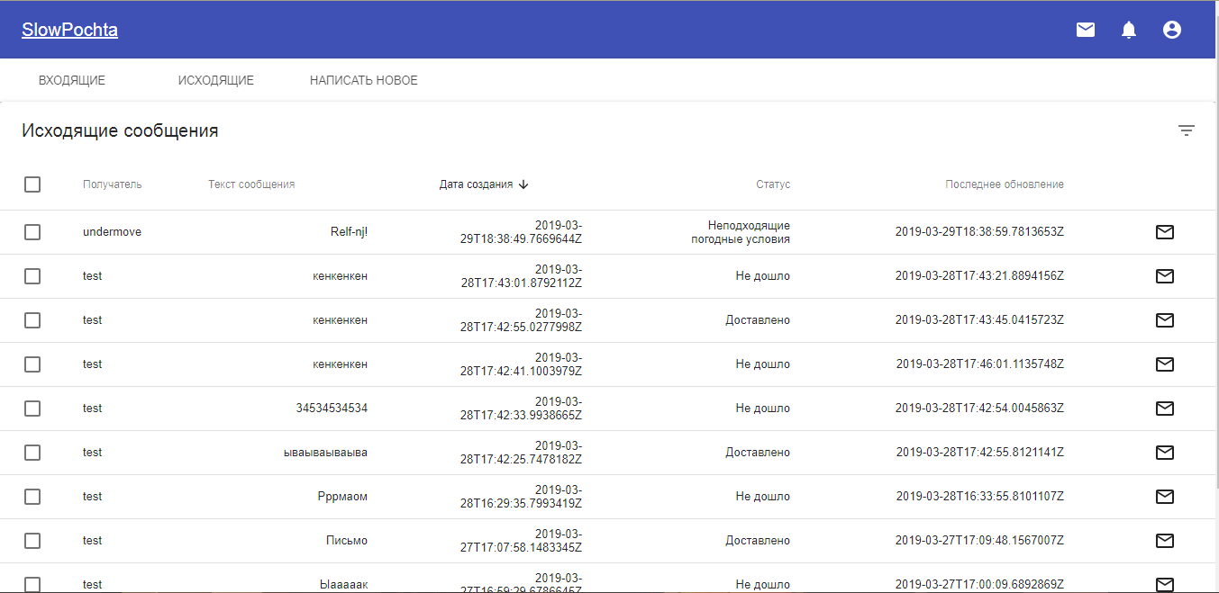 SlowPochta — мессенджер негарантированной доставки сообщений с неопределенным временем пересылки - 2