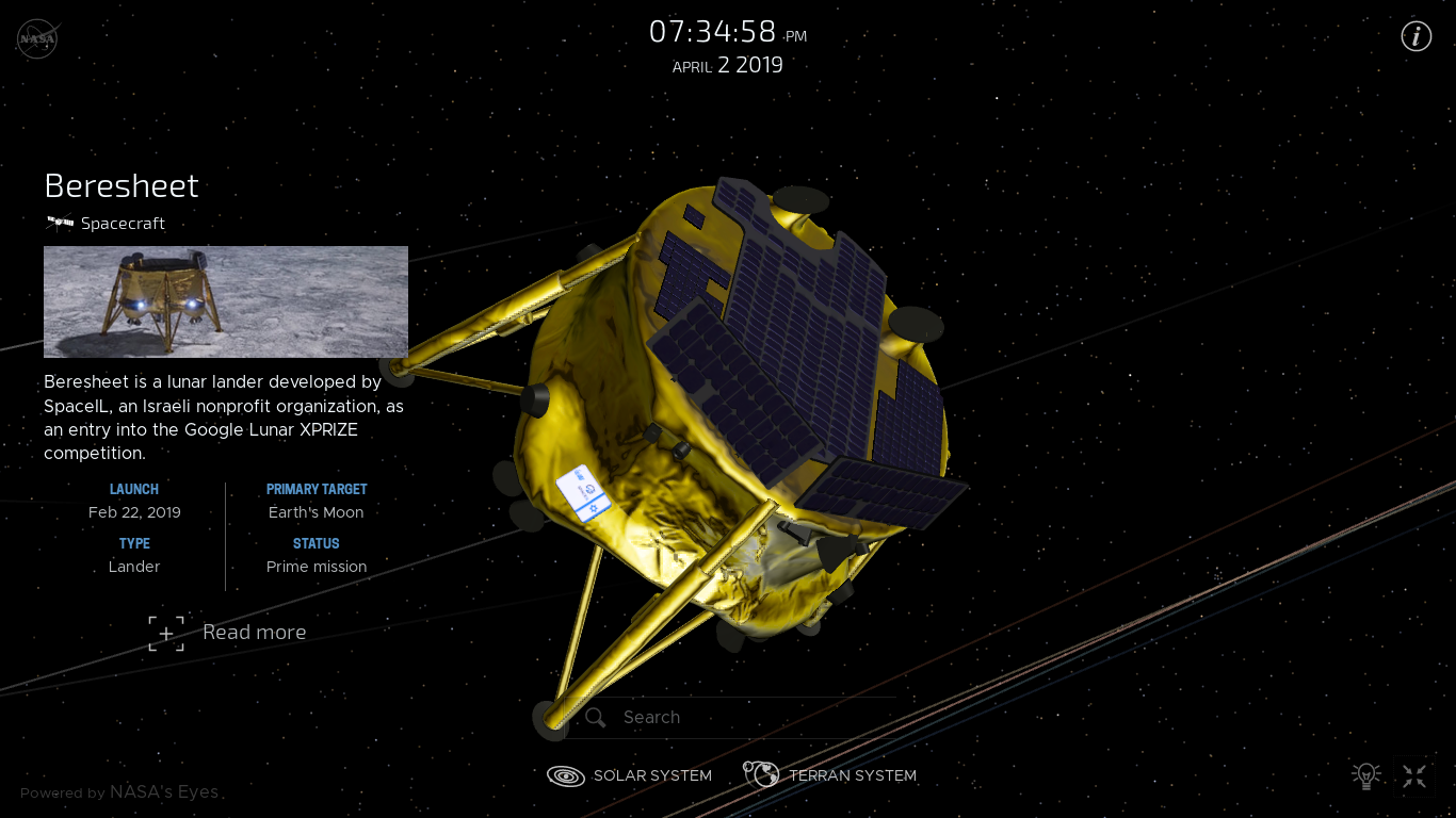 Лунная миссия «Берешит» — 4 апреля 2019 совершен переход на лунную орбиту, впереди 7 дней полета, 6 маневров и 1 посадка - 78