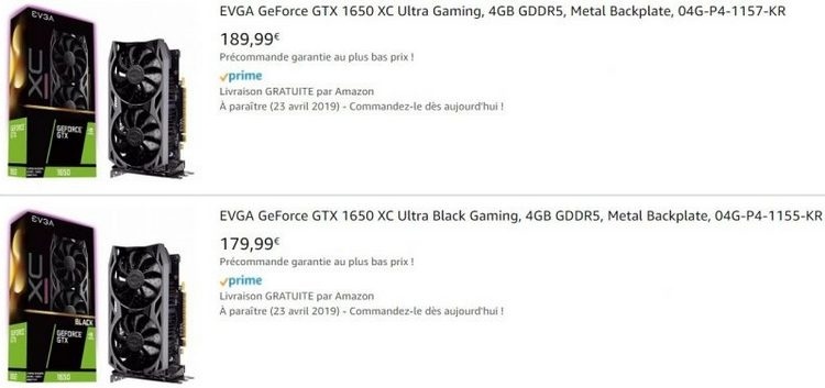 Стоимость видеокарт GeForce GTX 1650 будет стартовать с отметки в 9