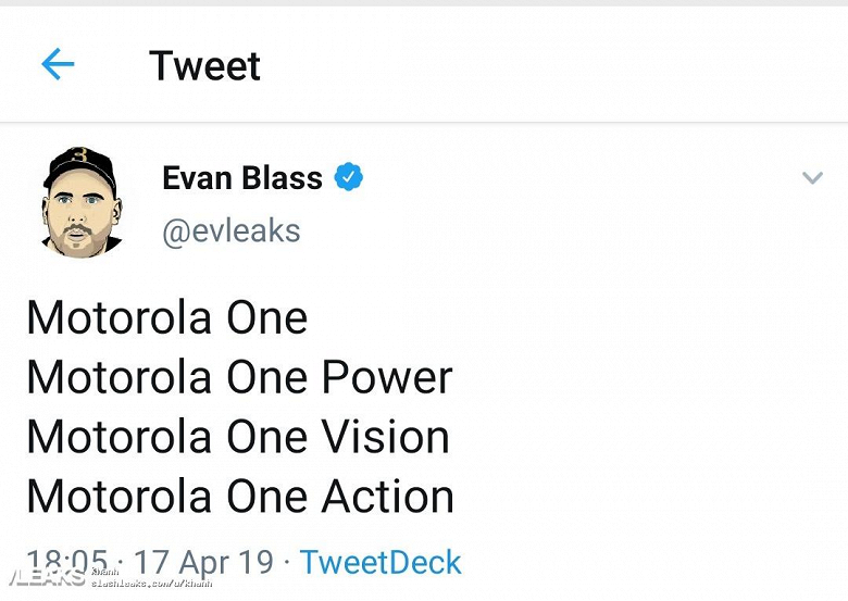 В линейку Motorola One войдут модели Power, Vision и Action