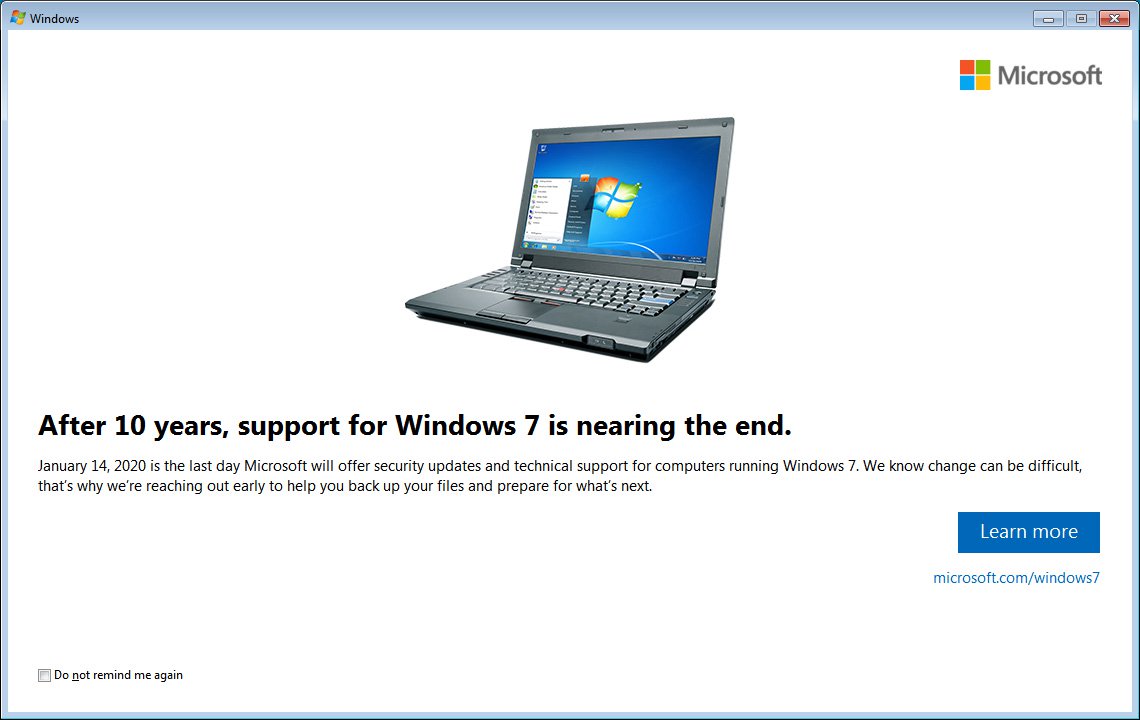 Windows 7 начала показывать предупреждения об окончании срока поддержки - 1
