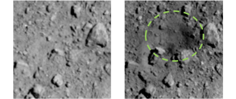 «Хаябуса-2» показала искусственный кратер на Рюгу