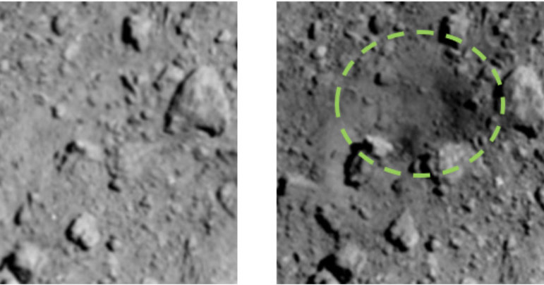 «Хаябуса-2» показала искусственный кратер на Рюгу