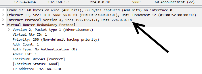 Принцип работы протокола VRRP - 2