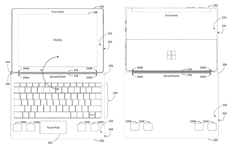 Патентная документация раскрывает особенности планшета Microsoft Surface Pro 7