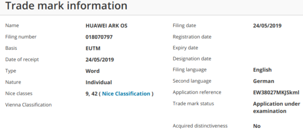 Операционная система Huawei может получить название Ark OS вместо Hongmeng